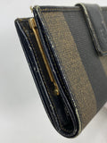 Fendi FF Striped Leather Kisslock Wallet