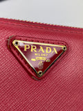 Prada Saffiano Triang Leather Zippy Wallet