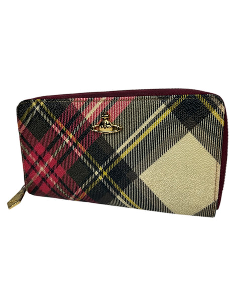 Vivienne Westwood Tartan Orb Zippy Wallet