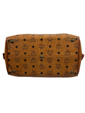 MCM Cognac Leather Boston Bag