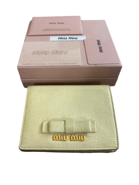 Miu Miu Lemon Bowtie Bifold Wallet