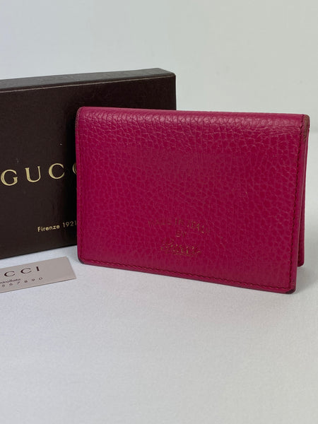 Gucci Pink Leather Card Holder