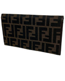 Fendi Zucca Monogram Leather long wallet