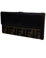 Fendi Zucca Monogram leather long wallet