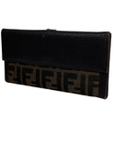 Fendi Zucca Monogram leather long wallet