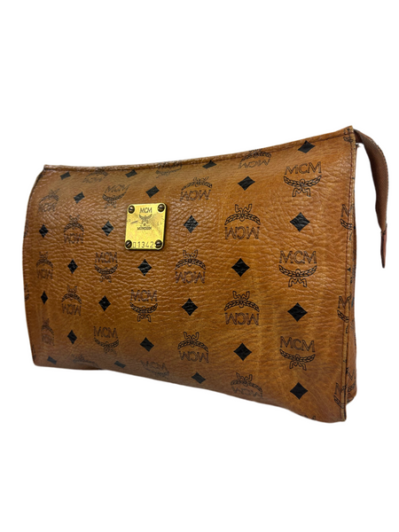 MCM Cognac Leather Clutch Bag