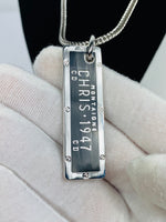 Dior License Plate Necklace