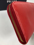 Prada Saffiano Bow Leather Zippy wallet