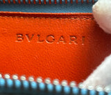 BVLGARI Blue Leather Zippy Wallet