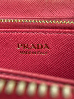 Prada Saffiano Triang Leather Zippy Wallet