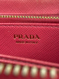 Prada Saffiano Triang Leather Zippy Wallet