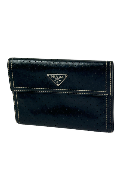Prada Tessuto Leather Trifold Wallet