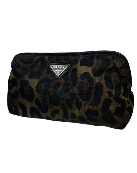 Prada Tessuto Nylon Leopard Cosmetic Bag