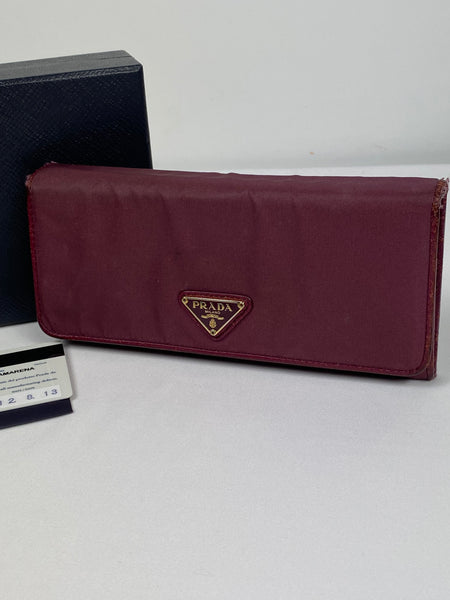 Prada Amarena Nylon Long Wallet