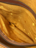 MCM Cognac Leather Boston Bag