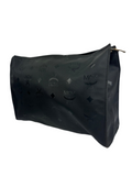 MCM Black Canvas & Leather Clutch Bag