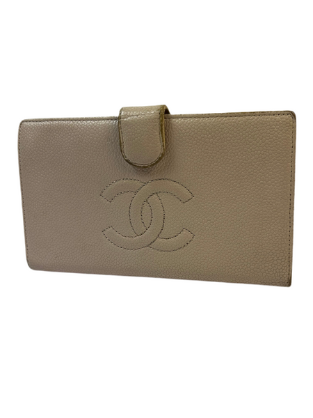 Chanel CC Caviar Leather Long Wallet