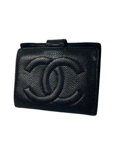 Chanel CC Caviar Leather Bifold Wallet