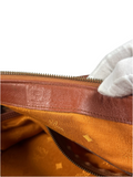 MCM Cognac Leather Boston Bag