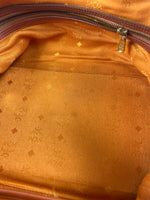 MCM Cognac Leather Boston Bag