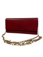 Celine Red Leather Wallet on Chain