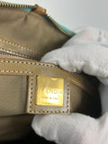 Fendi FF Zucca Aqua Leather Shoulder Bag