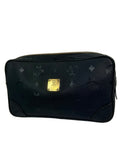 MCM Black Canvas Toiletry Bag