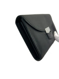Celine Black Leather Flap Wallet