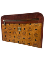 MCM Cognac Leather Clutch Bag