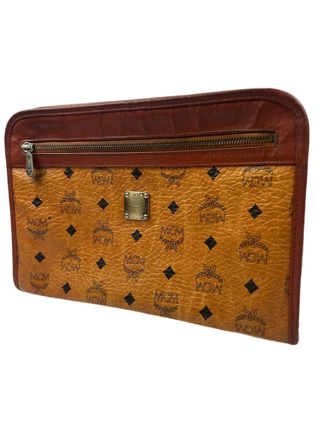MCM Cognac Leather Clutch Bag
