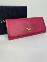 Prada Saffiano metal leather long wallet