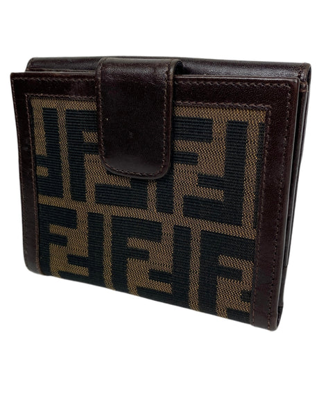 Fendi Zucca Monogram Leather Bifold Wallet