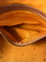 MCM Cognac Leather Boston Bag