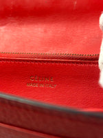 Celine Red Leather Wallet on Chain