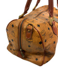 MCM Cognac Leather Boston Bag