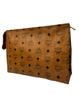 MCM Cognac Leather Clutch Bag