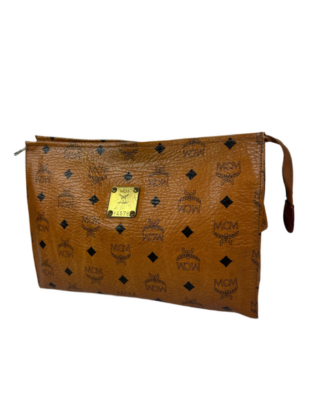 MCM Cognac Leather Clutch Bag