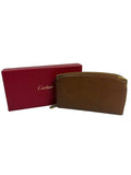 Cartier Tobacco Leather Zip Wallet