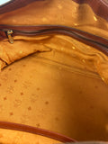 MCM Cognac Leather Boston Bag