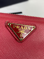 Prada Saffiano Triang Leather Zippy Wallet