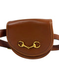 Gucci Brown Leather Horse-bit Waist Bag