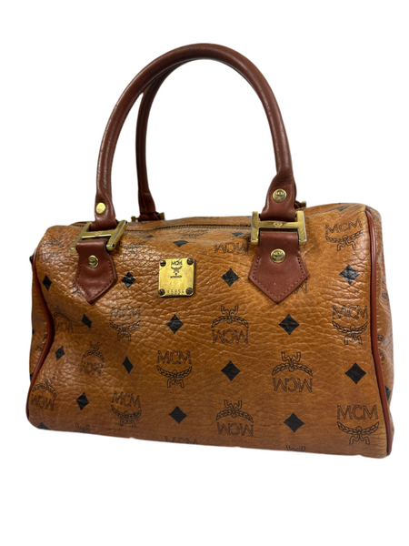 MCM Cognac Leather Shoulder Bag