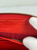 Ferragamo Red Leather Zippy Wallet
