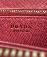 Prada Tessuto Triang Leather Zippy Wallet