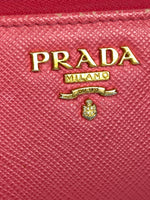 Prada Saffiano Metal Peonia Cles Wallet