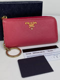 Prada Saffiano Metal Peonia Cles Wallet