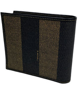 Fendi FF Striped Olive Bifold Wallet