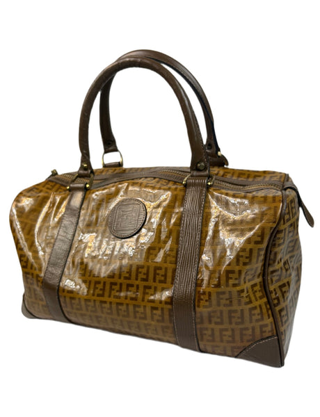 Fendi Zucca Monogram Leather Duffle Bag