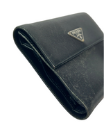 Prada Tessuto Leather Trifold Wallet