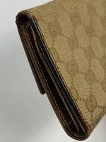 Gucci GG Bow Canvas Trifold Wallet